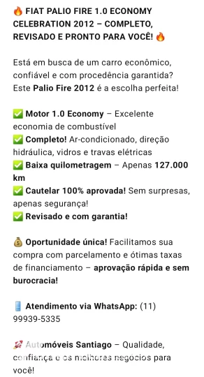 Palio 1.0 Cel. ECON./ITALIA F.Flex 8V 4p