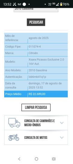 XSARA PICASSO 2.0 Exclusive 16V